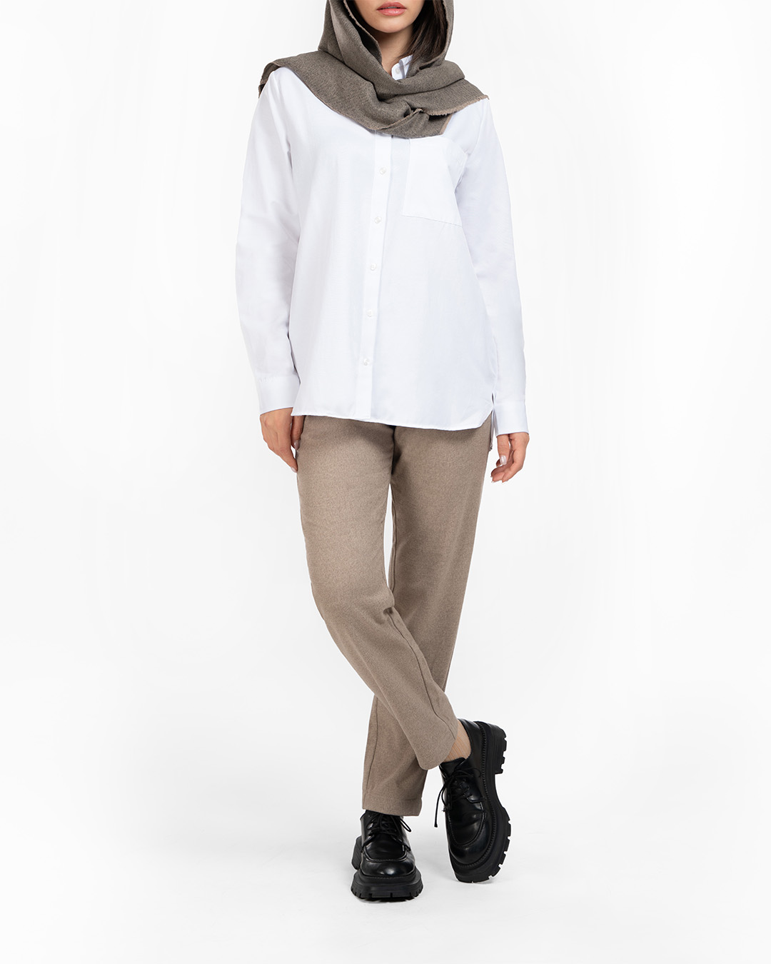شومیز زنانه ساده کد L0103 _ سفید